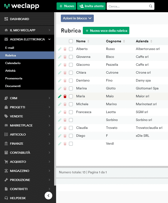 rubrica agenda elettronica